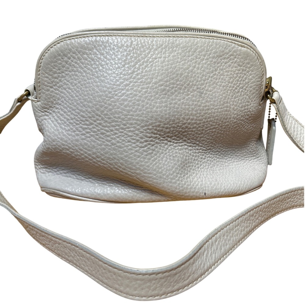 VTG Coach Sonoma Double Zip Purse w Shoulder Strap Sand Beige 10.5" x 8" x‎ 4.5" - Picture 7 of 12